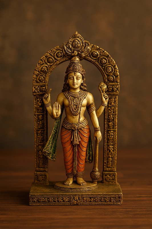 Lord Ram Idol with Prabhavali Arch – Bhagwan Shri Ram Statue for Home Temple & Spiritual Decor (Antique Finish)